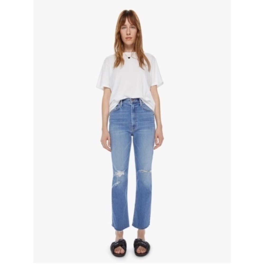 MOTHER HW Rider Ankle Fray Jeans in Party Like a Pirate